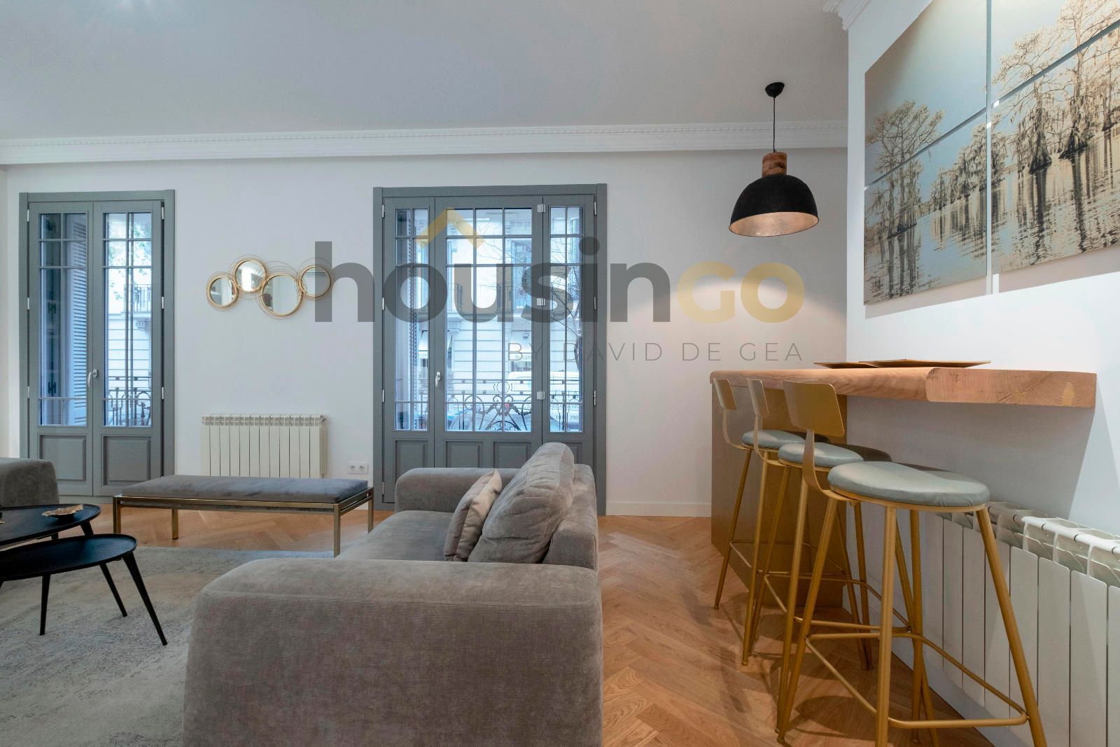 Sala d'estar de Pis de lloguer en  Madrid Capital amb Aire condicionat, Calefacció i Parquet