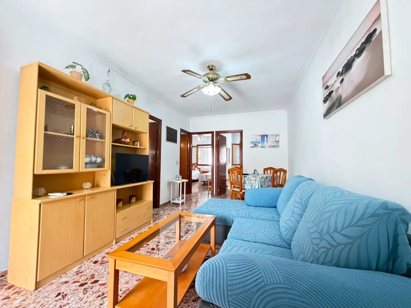 Wohnzimmer von Einfamilien-Reihenhaus zum Verkauf in Los Alcázares mit Klimaanlage, Abstellraum und Möbliert