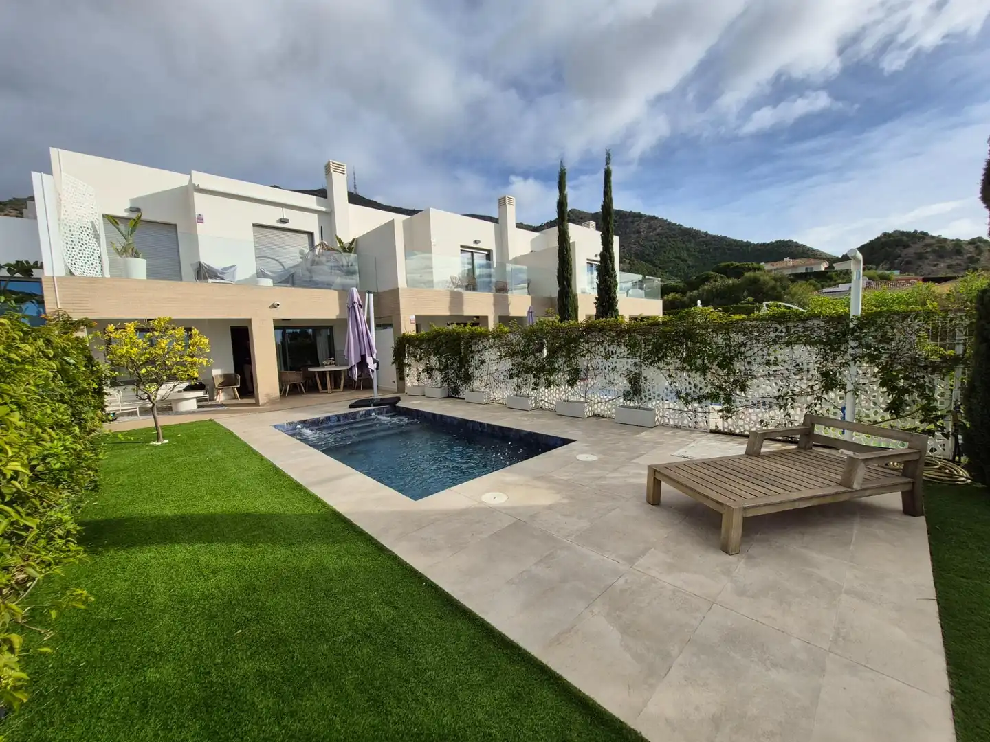 Terrasse von Wohnung zur Miete in Mijas mit Klimaanlage, Privatgarten und Terrasse