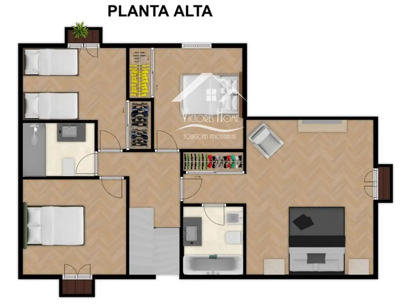 Schlafzimmer von Einfamilien-Reihenhaus zum Verkauf in San Agustín del Guadalix mit Klimaanlage, Heizung und Parkett