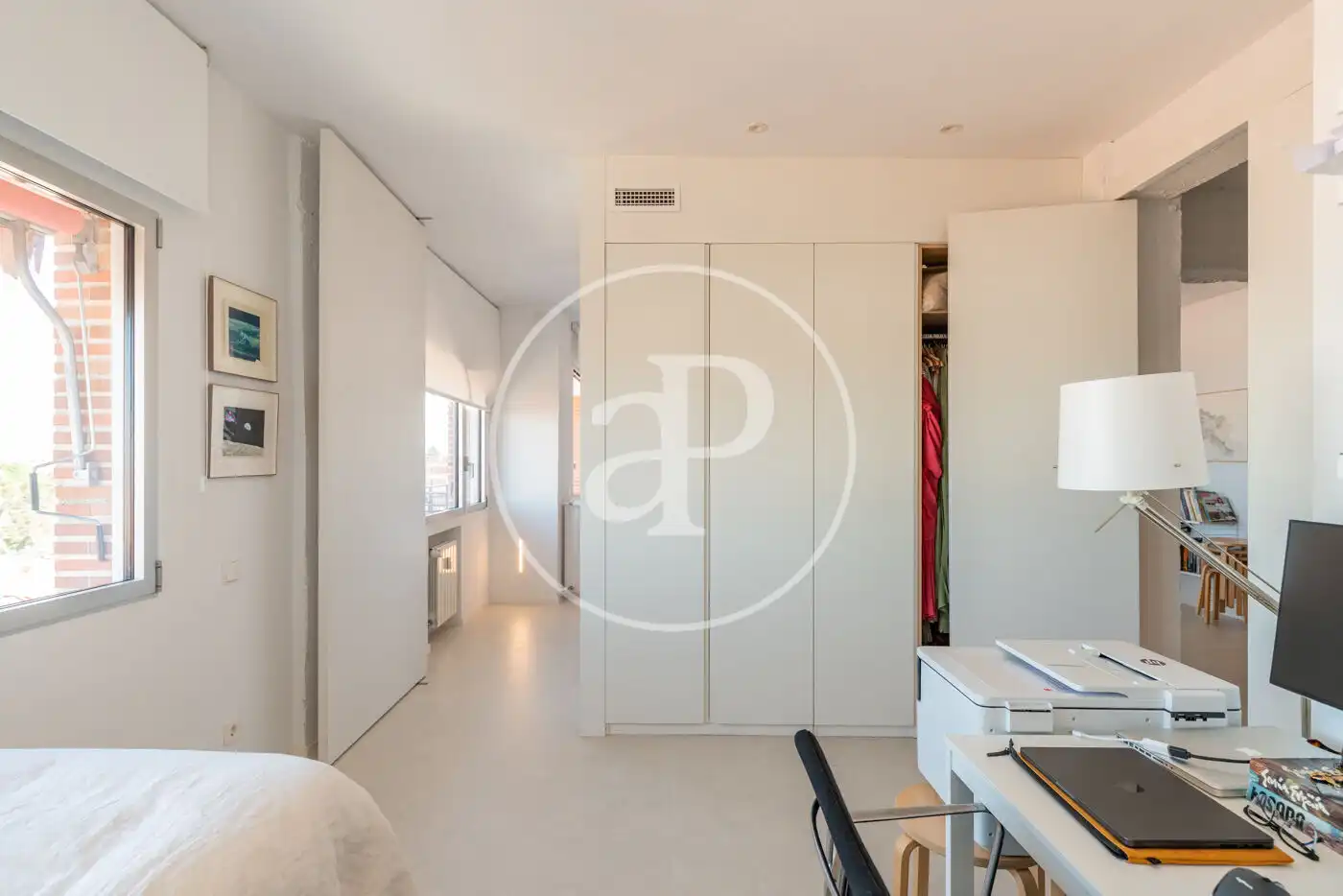 Schlafzimmer von Wohnung zur Miete in Madrid mit Klimaanlage, Heizung und Terrasse