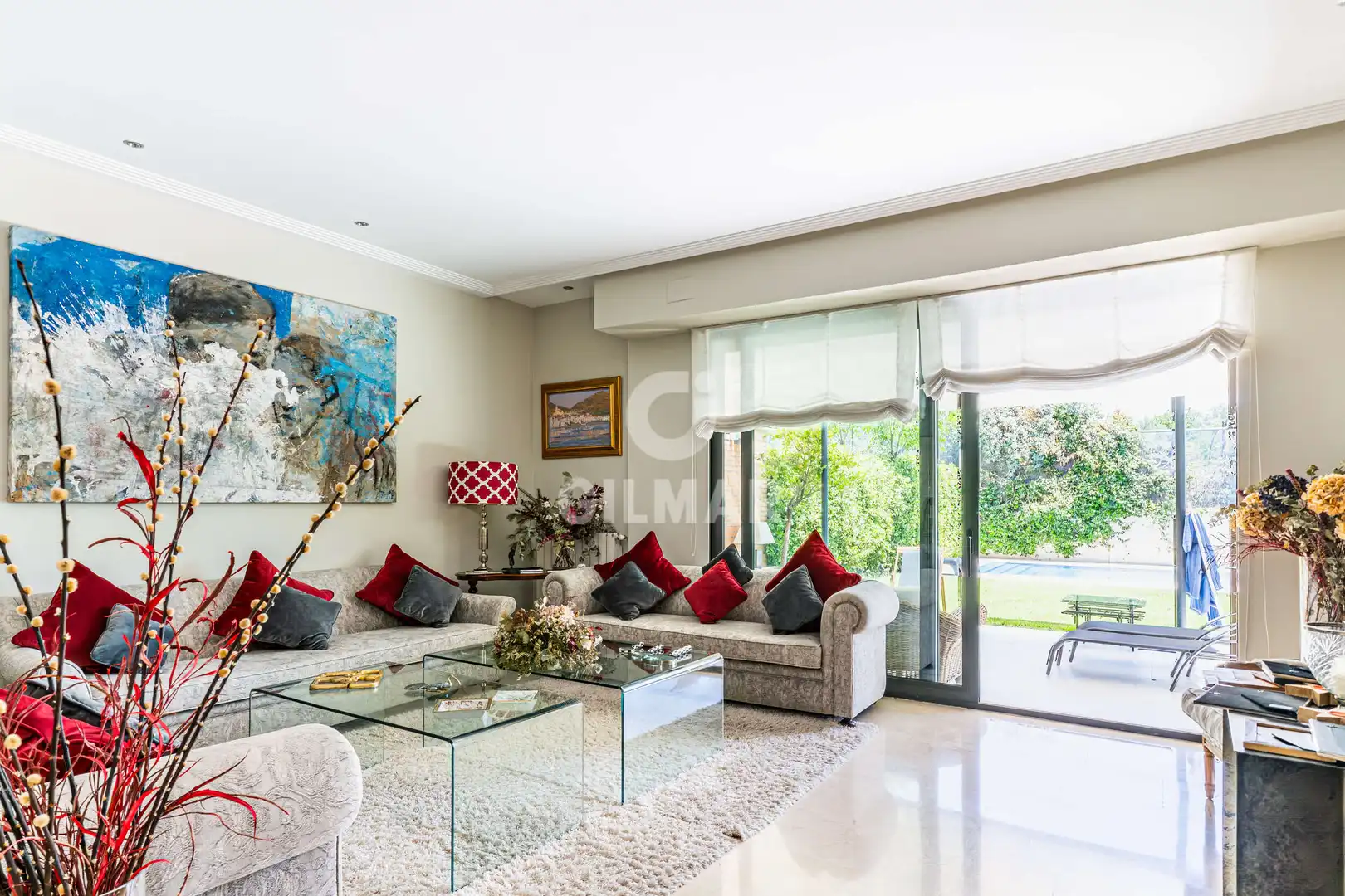 Living room of Detached homes for sale in Madrid  with Heating, Private garden and Swimming Pool