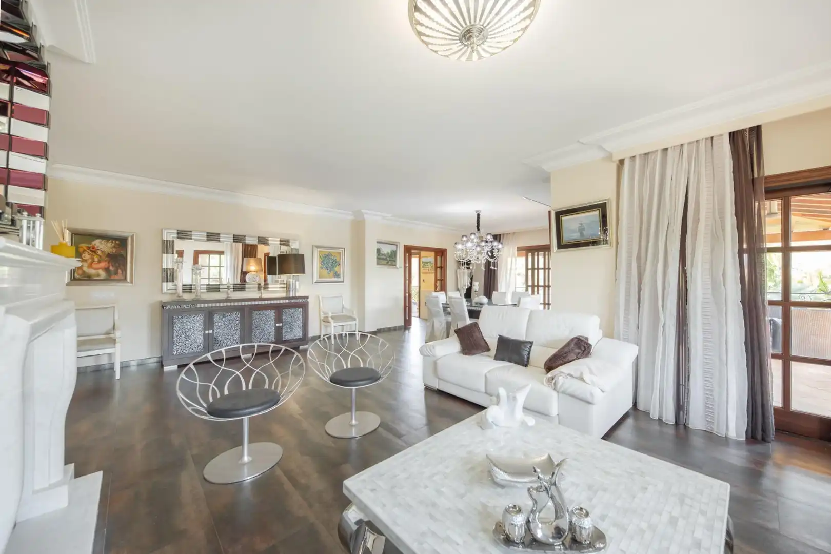 Sala d'estar de Casa o xalet de lloguer en Marratxí amb Aire condicionat, Jardí privat i Parquet