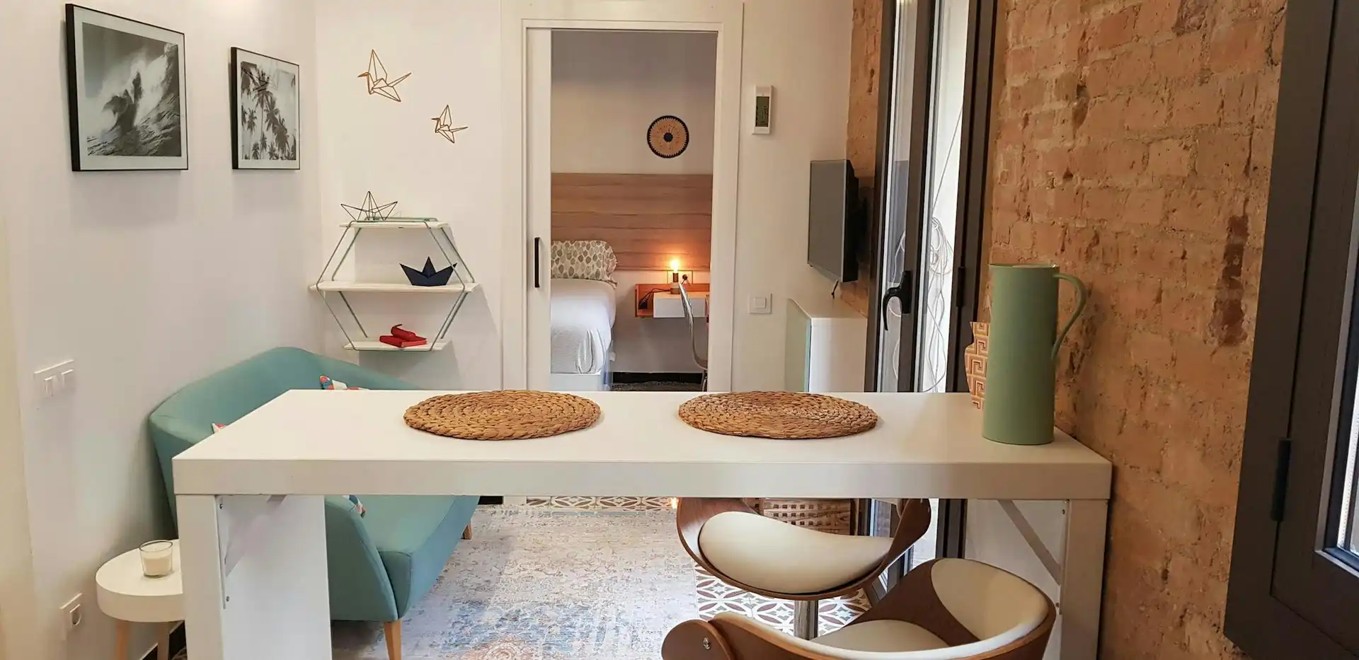 Sala de estar de Piso de alquiler en Barcelona con Aire acondicionado, Calefacción y Lavadora