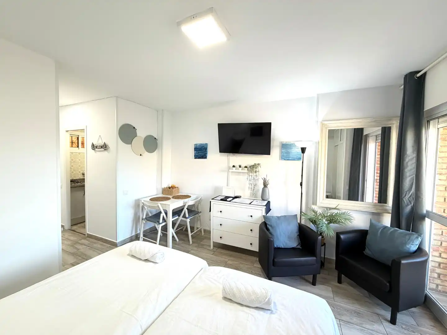 Schlafzimmer von Wohnung zur Miete in Benalmádena mit Klimaanlage, Terrasse und Möbliert