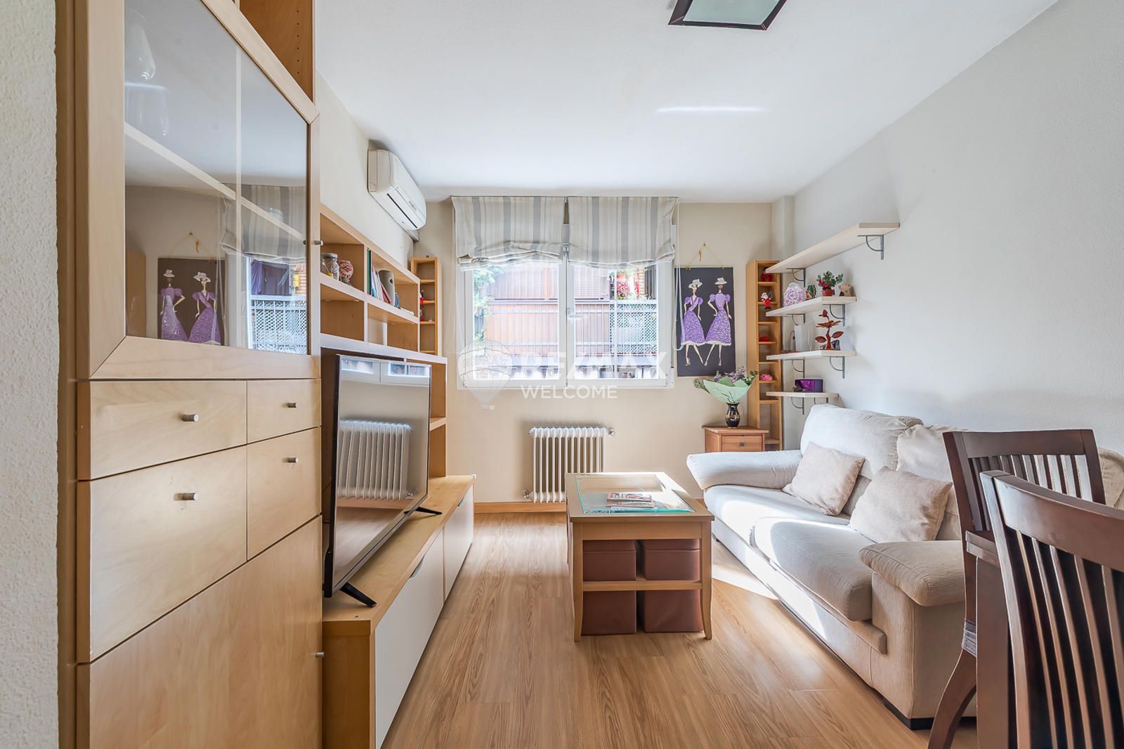 Living room of Flat for sale in  Madrid Capital  with Air Conditioner, Heating and Furnished