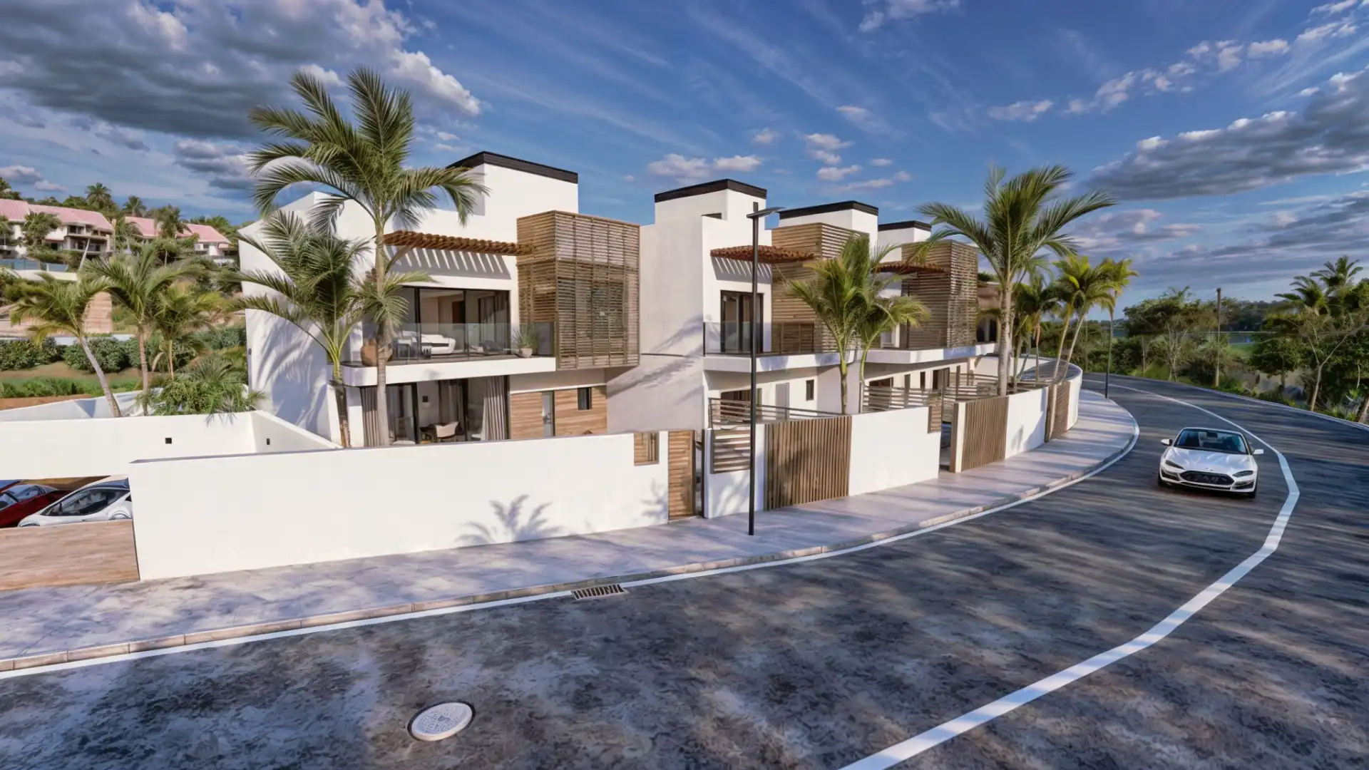 Vista exterior de Casa adosada en venta en Estepona con Aire acondicionado, Jardín privado y Terraza