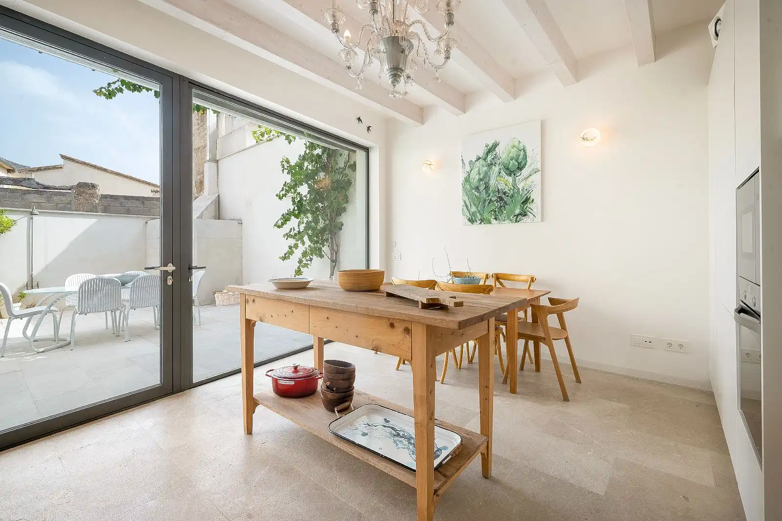 Dining room of Detached homes for sale in Pollença  with Air Conditioner, Heating and Parquet flooring