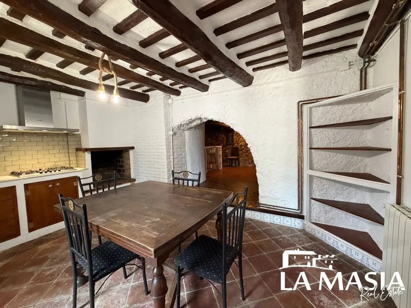Comedor de Finca rústica de alquiler en Canyelles con Aire acondicionado, Calefacción y Trastero