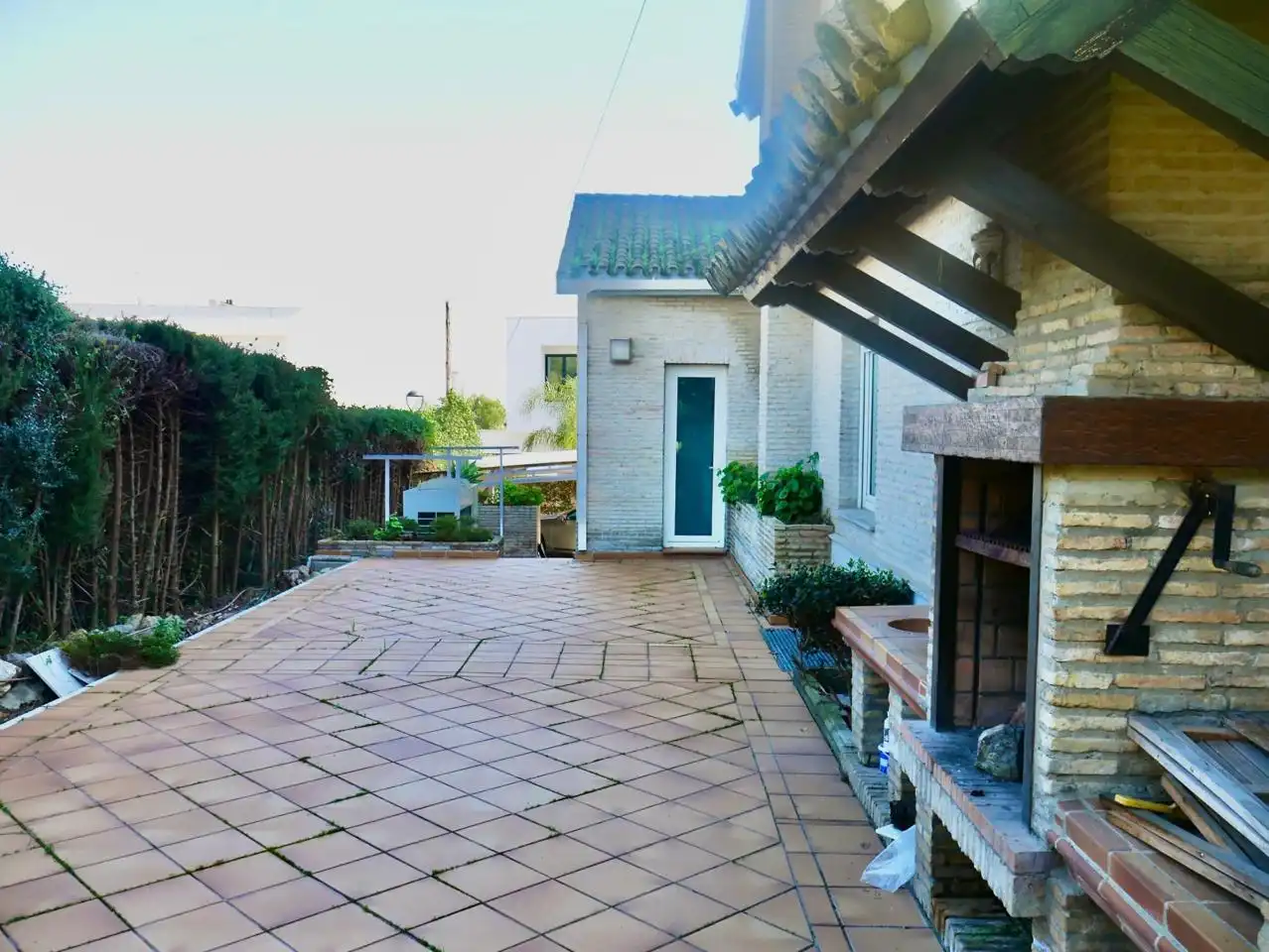 Terrassa de Casa o xalet en venda en Tomares amb Aire condicionat, Jardí privat i Parquet