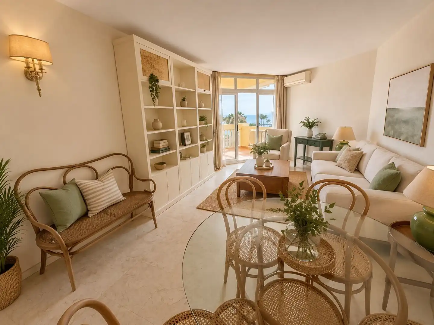 Sala d'estar de Pis en venda en Marbella amb Aire condicionat, Terrassa i Piscina