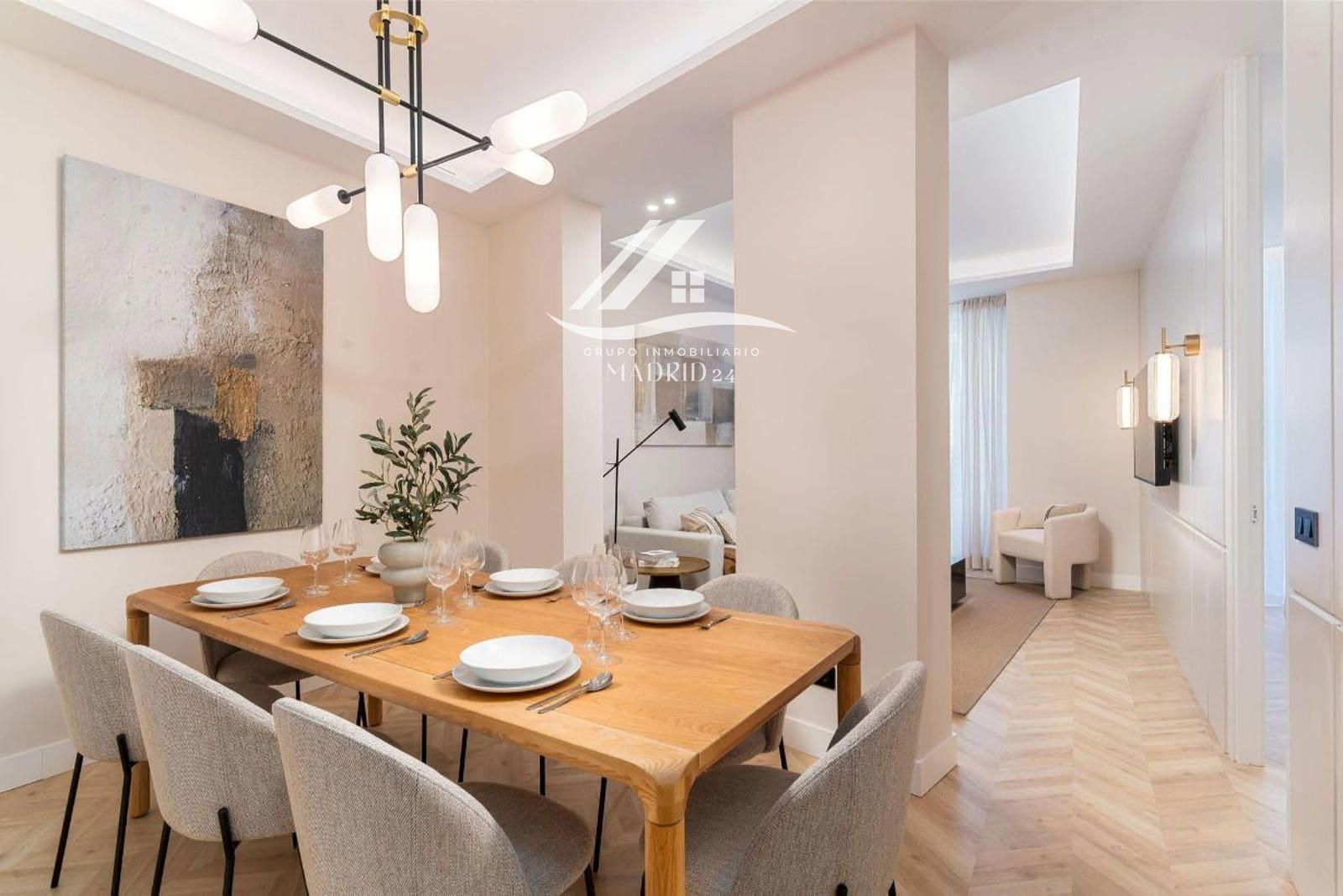 Dining room of Flat for sale in  Madrid Capital  with Air Conditioner, Heating and Terrace