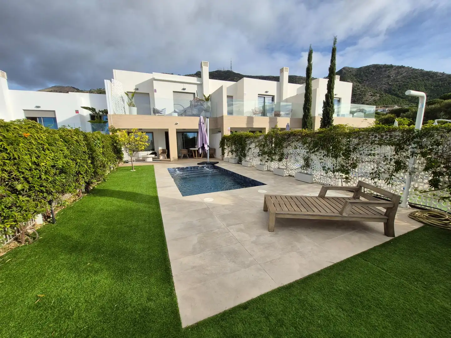 Terrasse von Wohnung zur Miete in Mijas mit Klimaanlage, Privatgarten und Terrasse