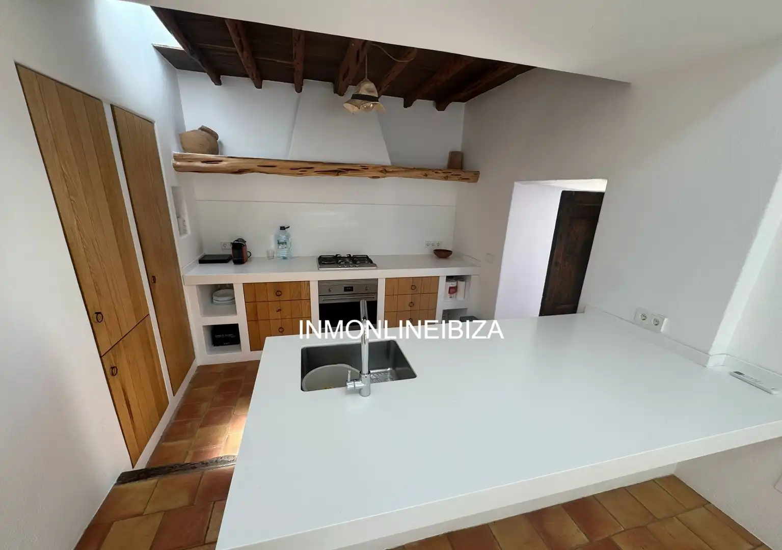 Küche von Haus oder Chalet zur Miete in Sant Joan de Labritja mit Privatgarten, Terrasse und Schwimmbad