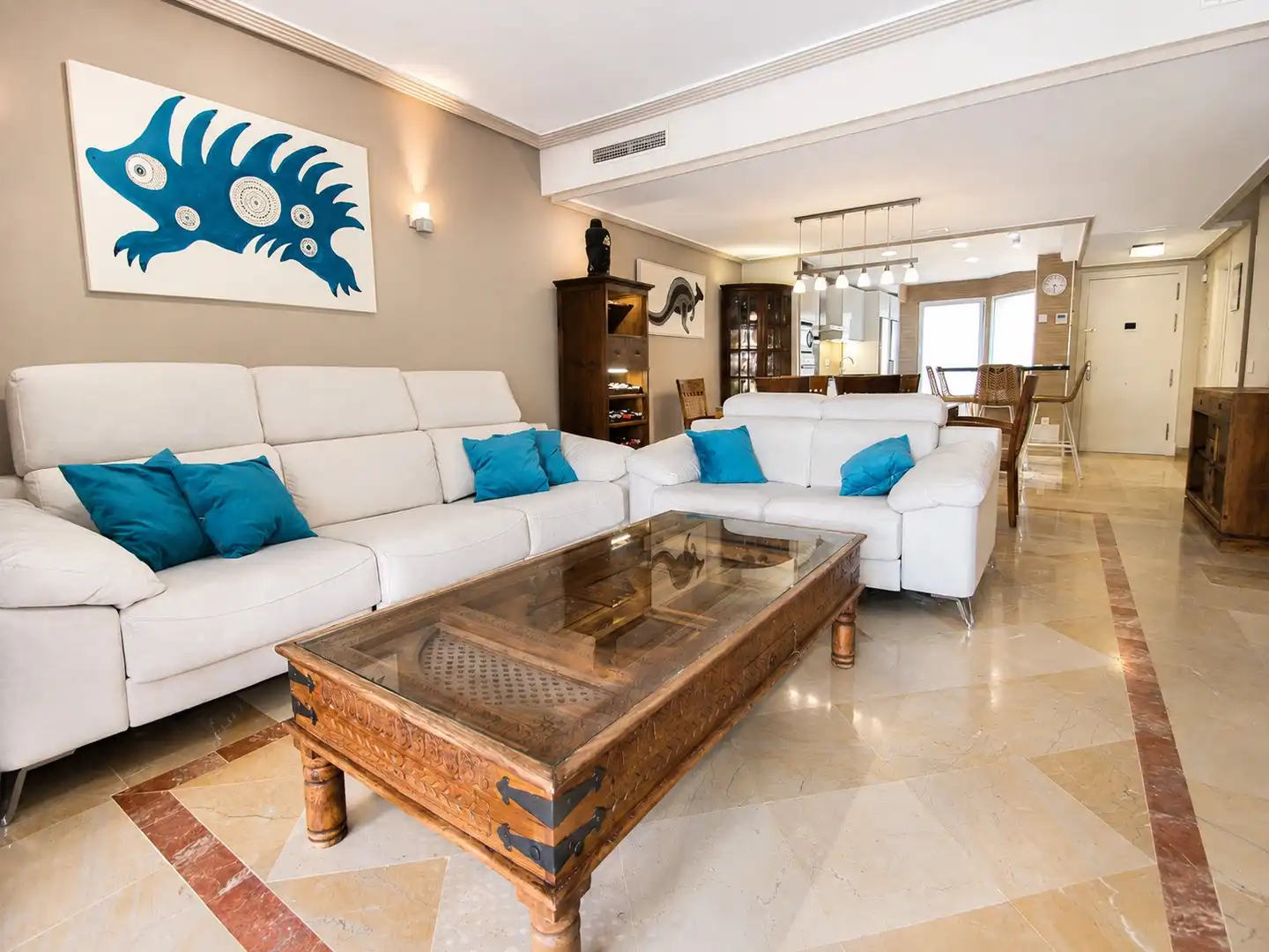 Living room of Houses for rent in Marbella  with Air Conditioner, Heating and Private garden