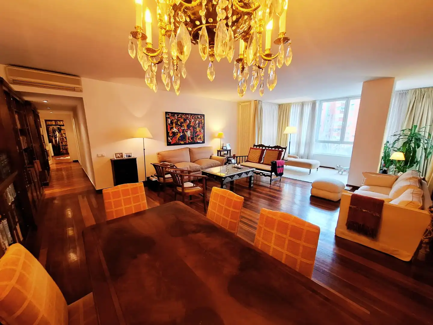Living room of Flat for rent in Madrid  with Air Conditioner, Heating and Furnished