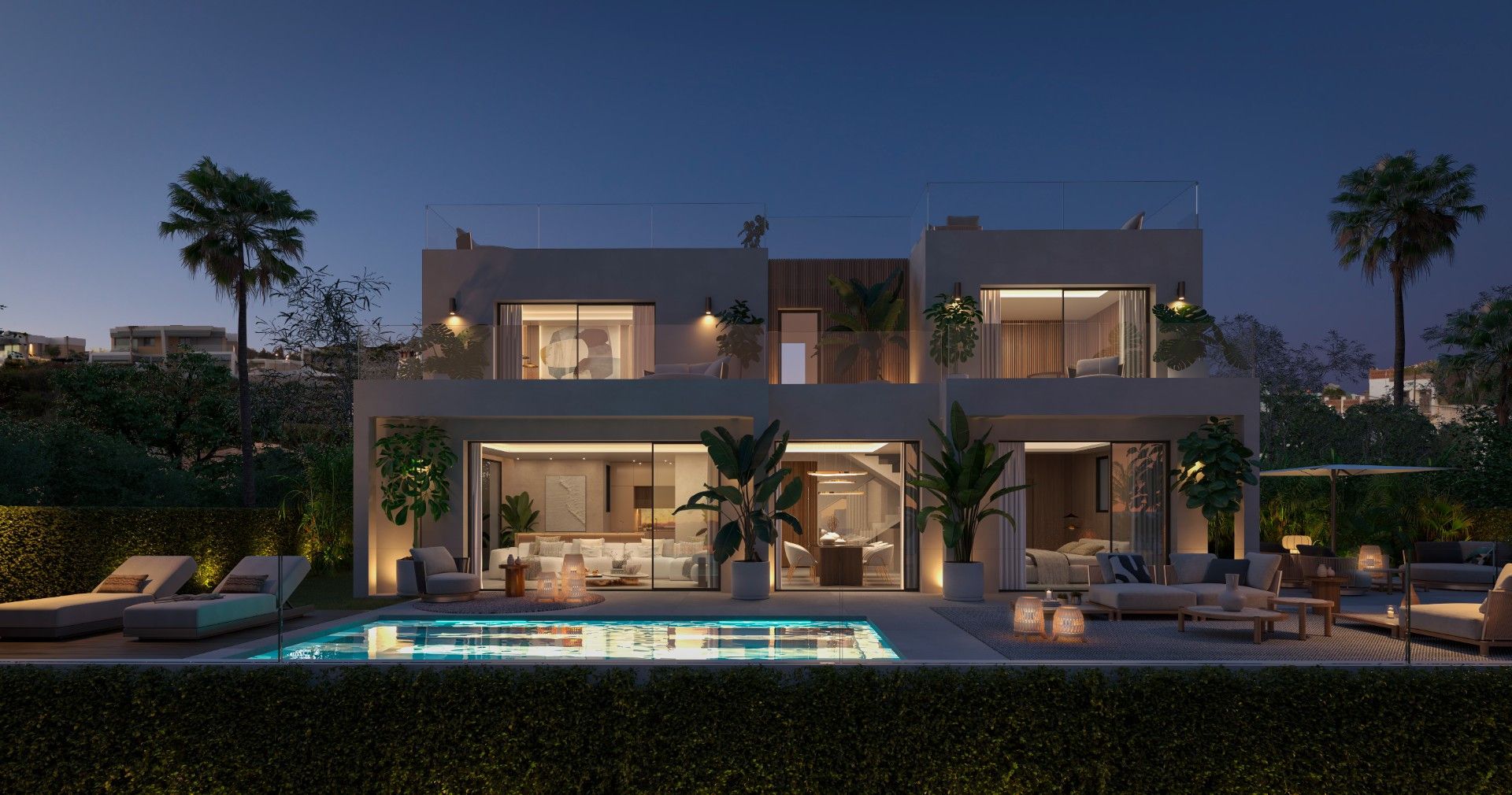 Vista exterior de Casa o xalet en venda en Mijas amb Aire condicionat, Jardí privat i Terrassa