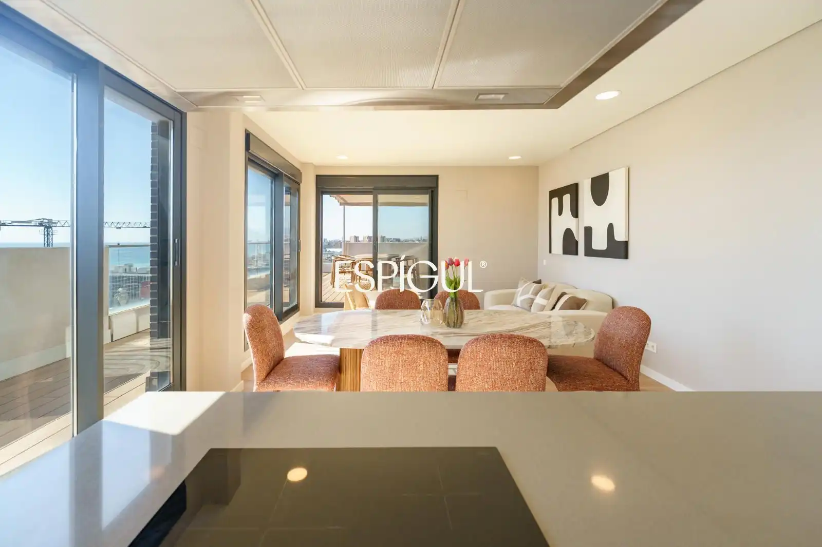 Living room of Attic for sale in Montgat  with Air Conditioner, Heating and Parquet flooring