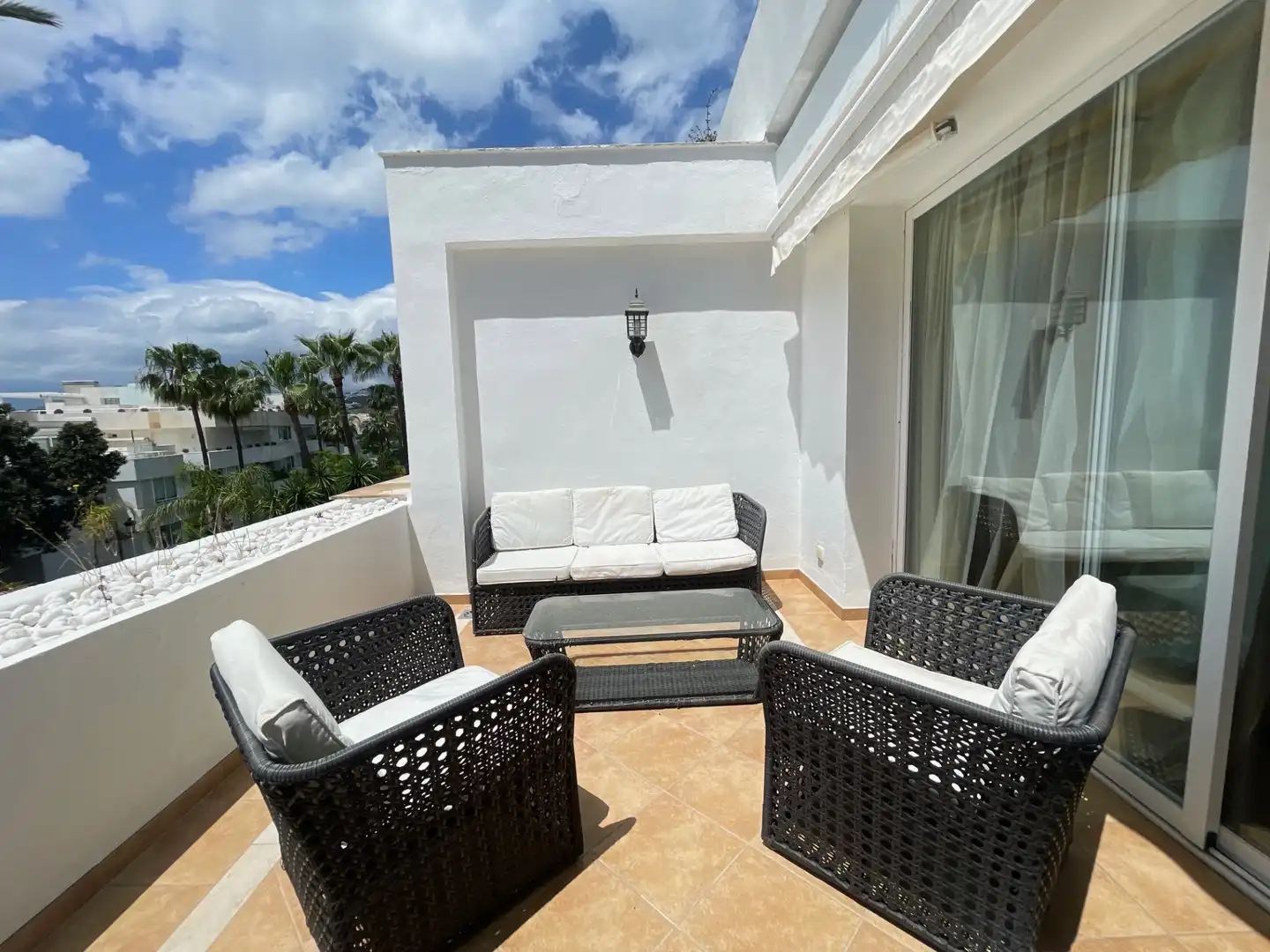 Terraza de Apartamento de alquiler en Marbella con Aire acondicionado, Terraza y Amueblado