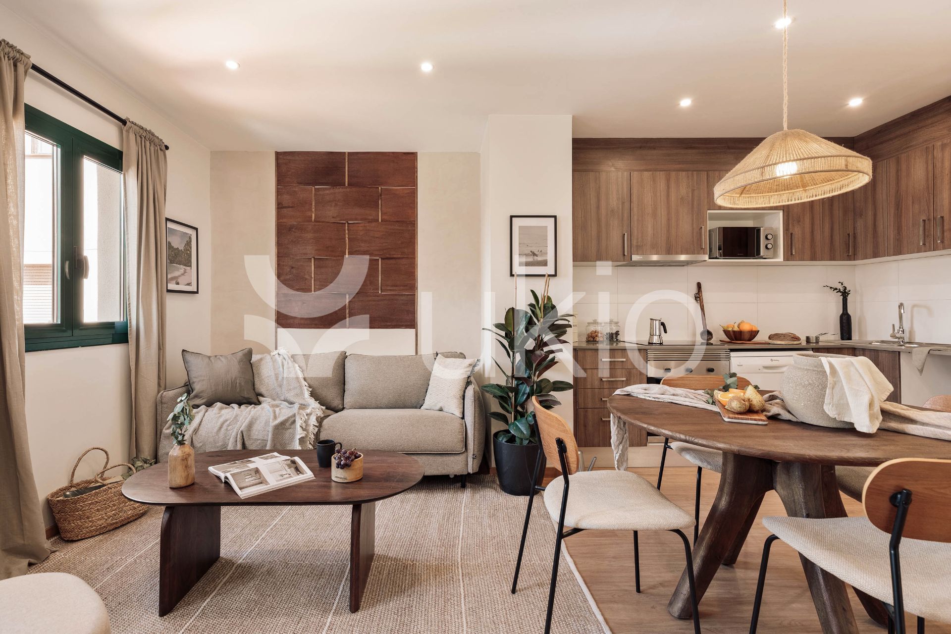 Sala d'estar de Apartament de lloguer en  Barcelona Capital amb Aire condicionat, Calefacció i Moblat