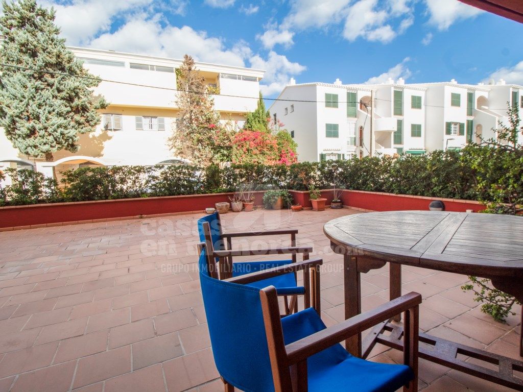 Exterior view of Planta baja for sale in Es Castell  with Air Conditioner, Terrace and Swimming Pool