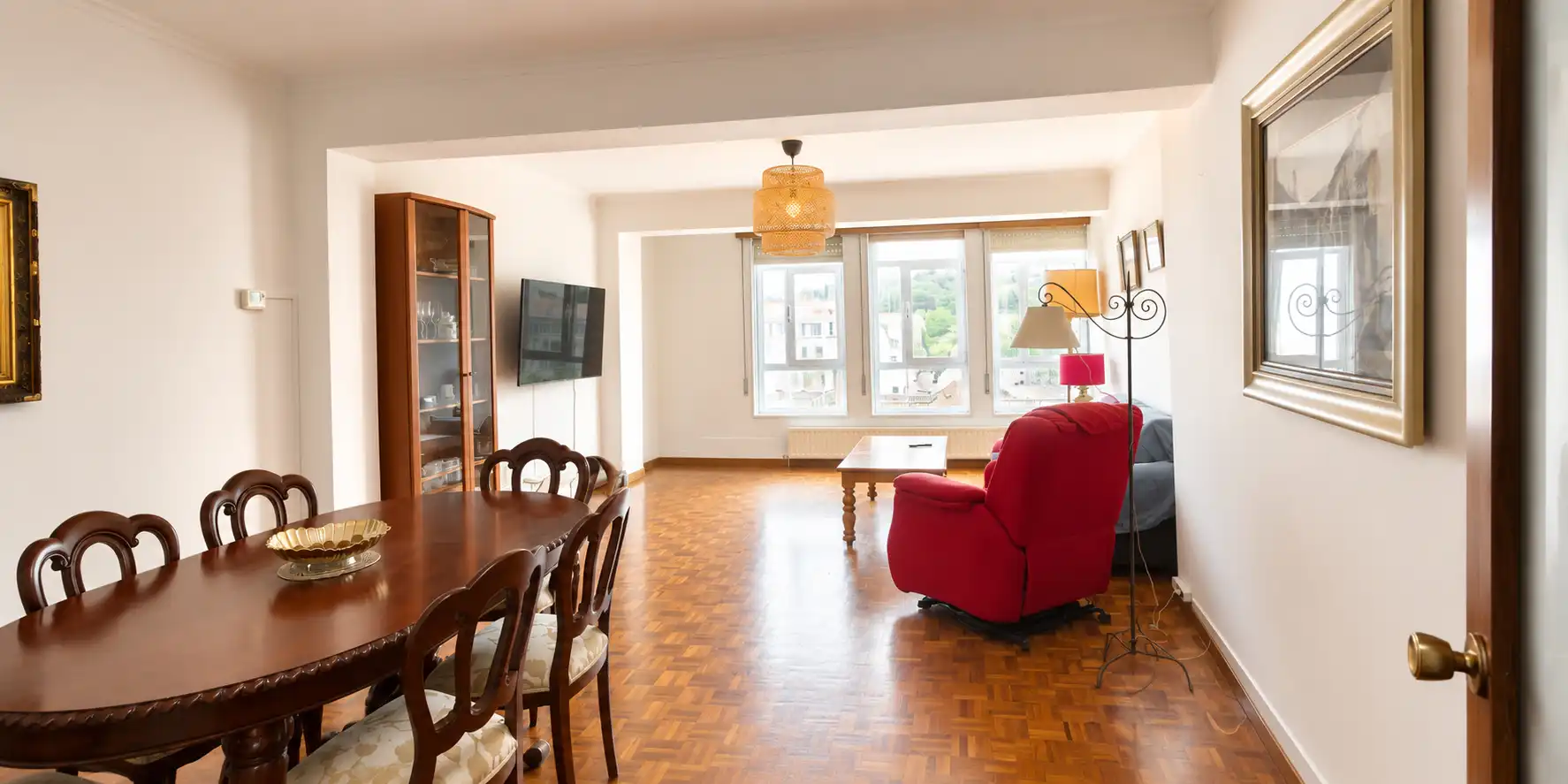 Living room of Flat for sale in Cedeira  with Heating, Parquet flooring and Furnished