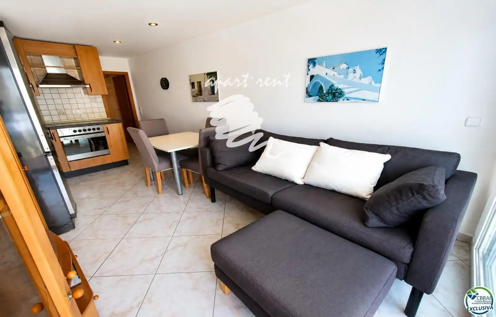 Living room of Flat for sale in Roses  with Terrace, Furnished and Balcony