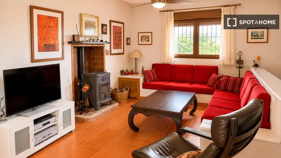 Living room of Flat for rent in Riba-roja de Túria  with Air Conditioner, Heating and Furnished