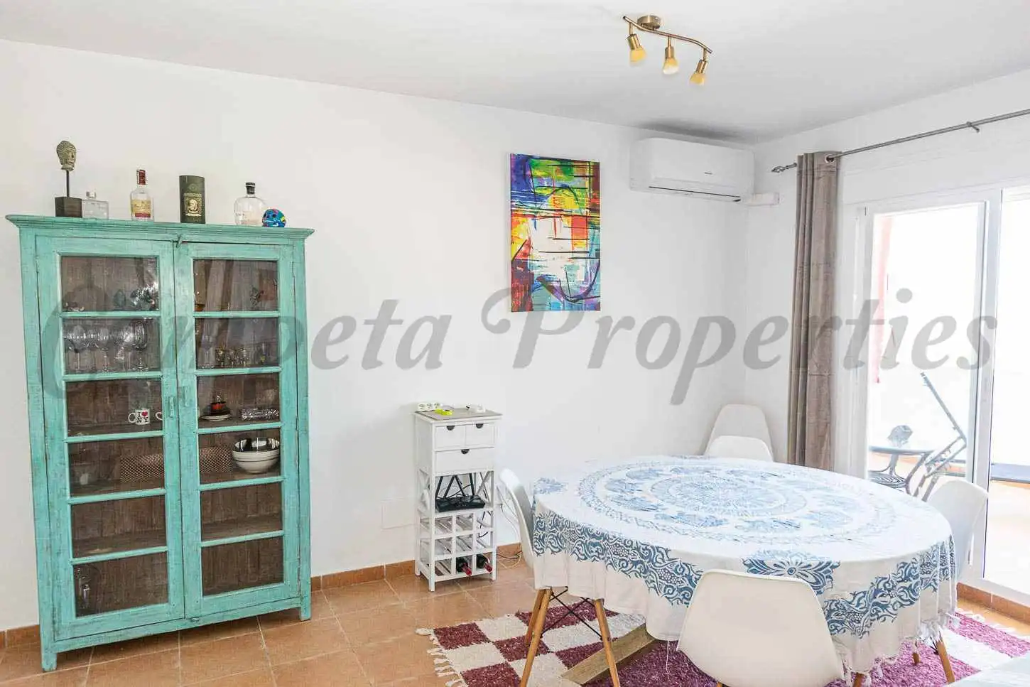 Dining room of Flat for sale in Cómpeta  with Air Conditioner, Terrace and Furnished