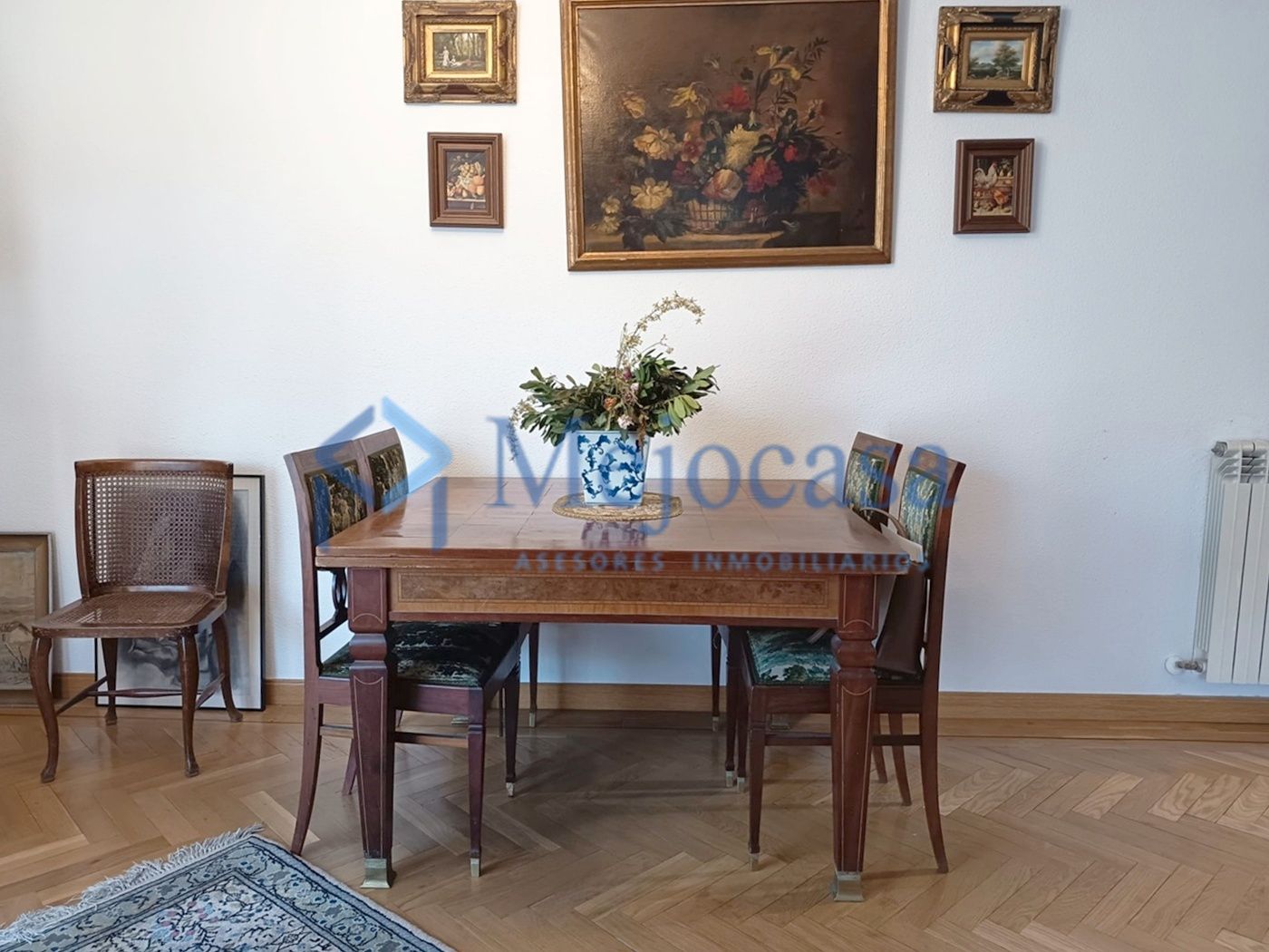 Dining room of Flat for sale in  Madrid Capital  with Air Conditioner, Heating and Private garden