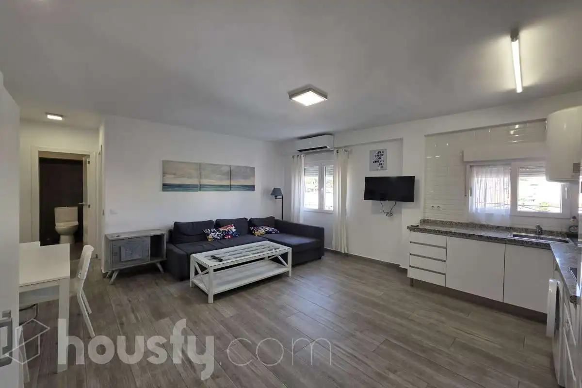 Living room of Flat for rent in Málaga  with Air Conditioner, Parquet flooring and Furnished