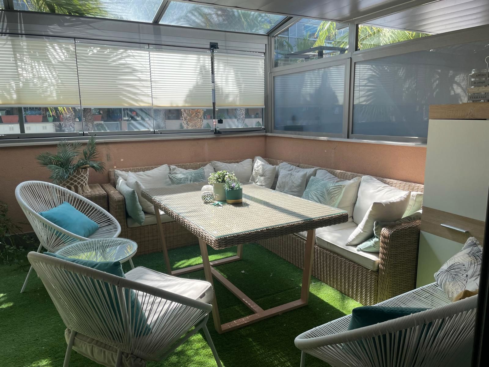 Terrasse von Wohnungen zur Miete in Cuarte de Huerva mit Heizung, Parkett und Möbliert