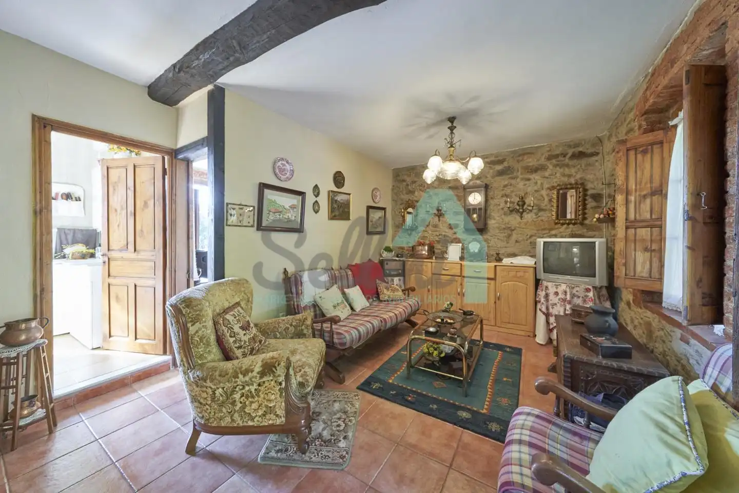 Living room of Houses for sale in Langreo  with Private garden and Balcony