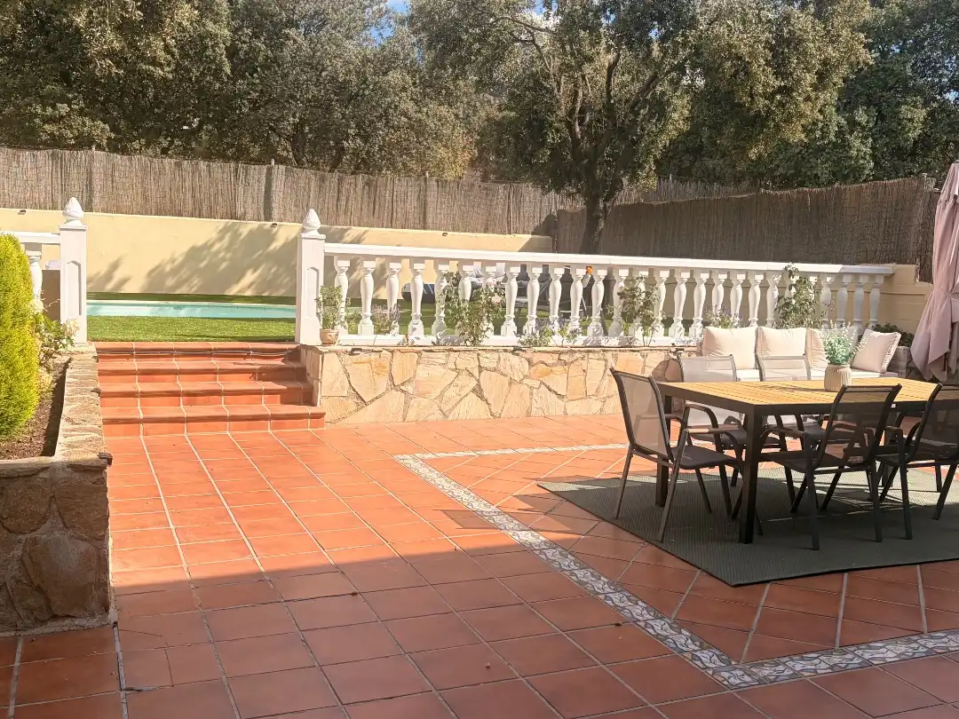 Terraza de Casa o chalet en venta en Moralzarzal con Jardín privado, Trastero y Piscina