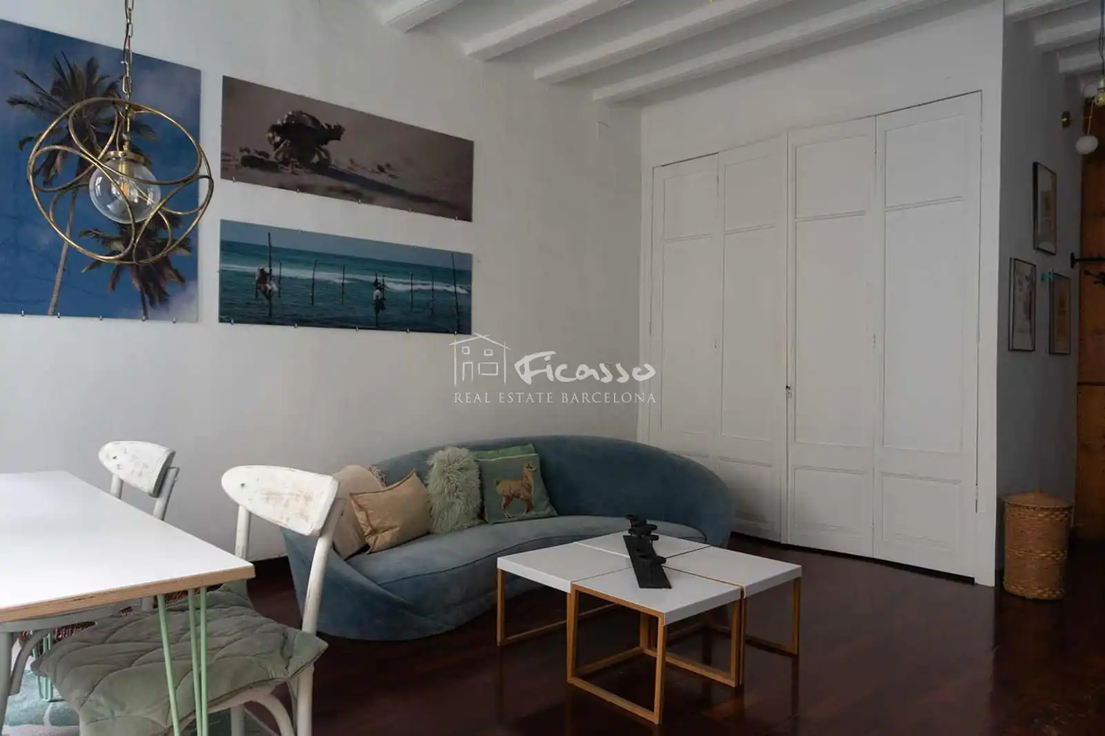 Sala d'estar de Pis de lloguer en Barcelona amb Aire condicionat, Calefacció i Parquet