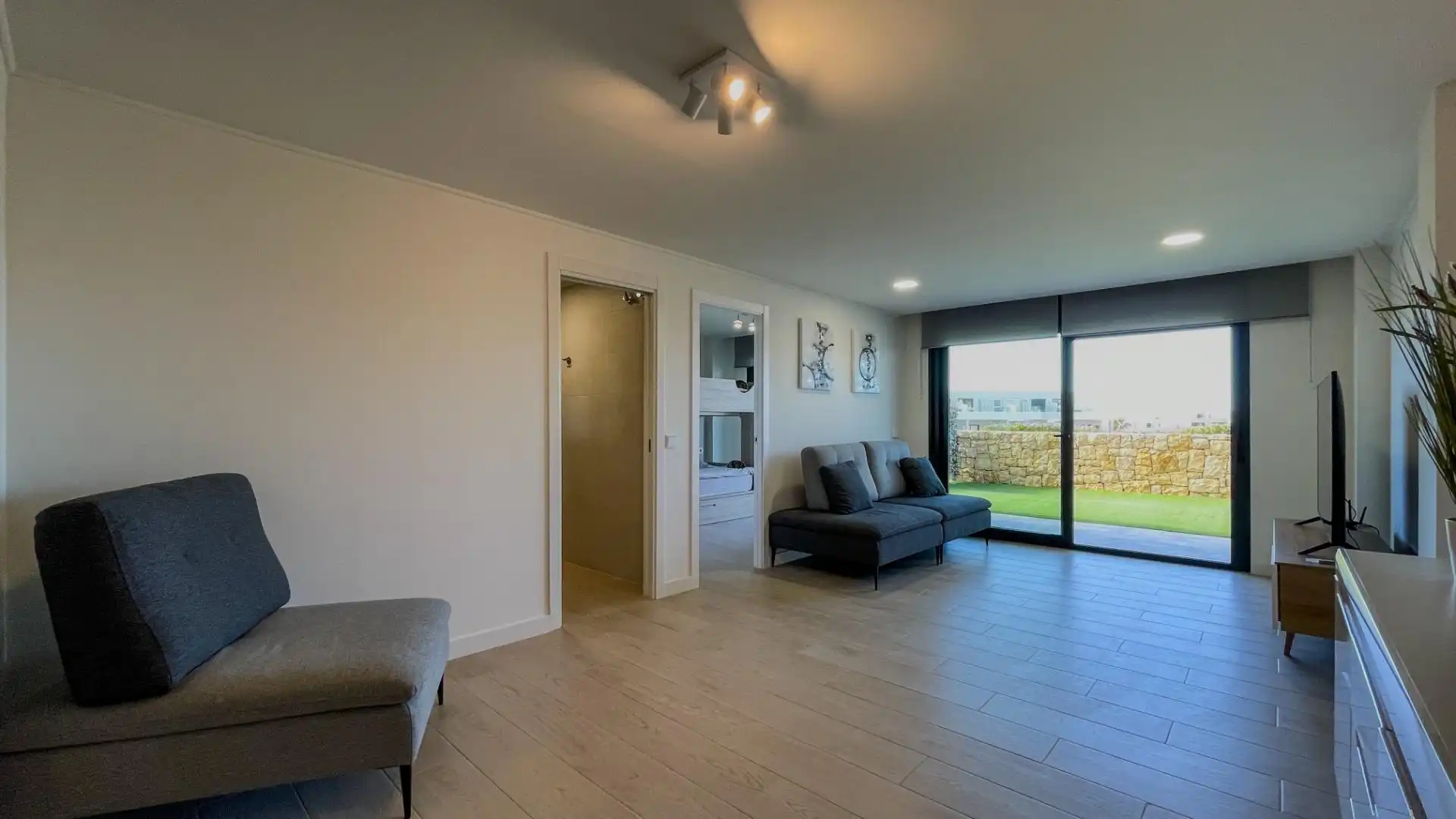 Wohnzimmer von Dachboden zum Verkauf in Finestrat mit Klimaanlage, Terrasse und Möbliert