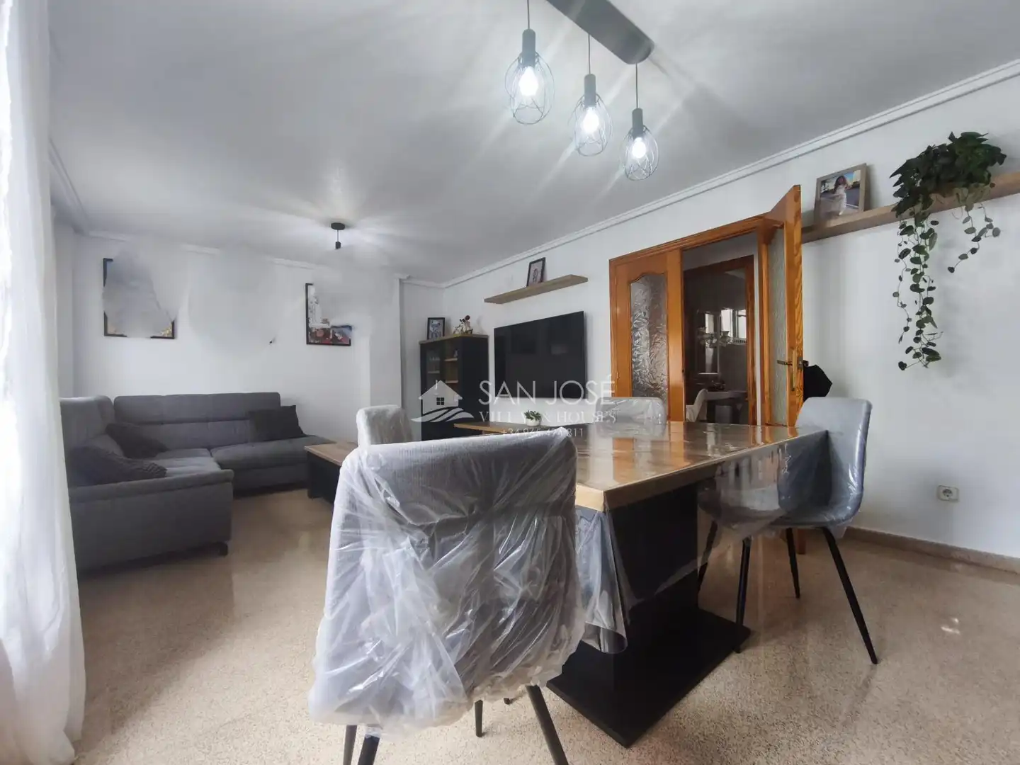 Sala de estar de Casa o chalet en venta en Aspe con Terraza, Trastero y Amueblado