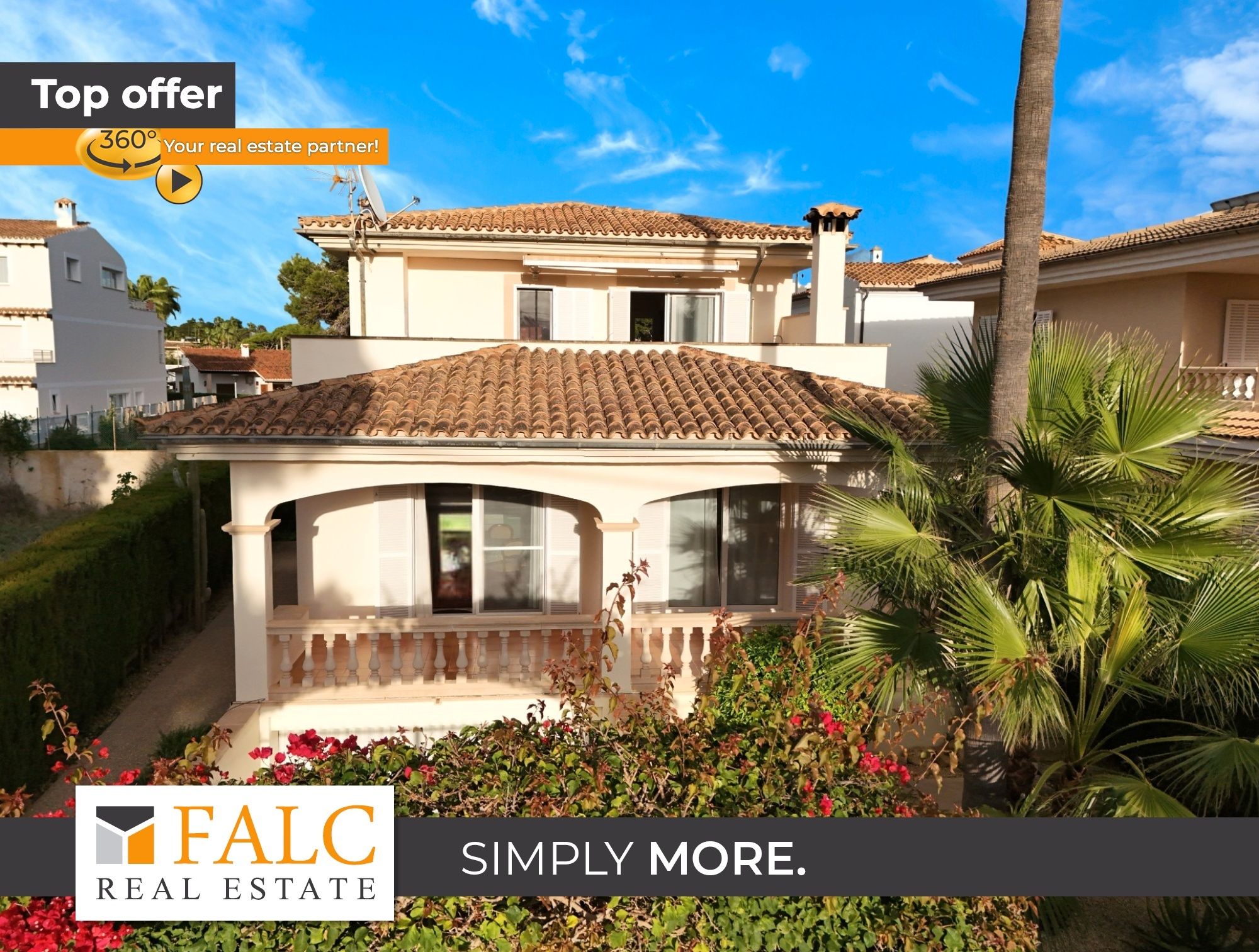 Exterior view of Single-family semi-detached for sale in Ses Salines  with Private garden