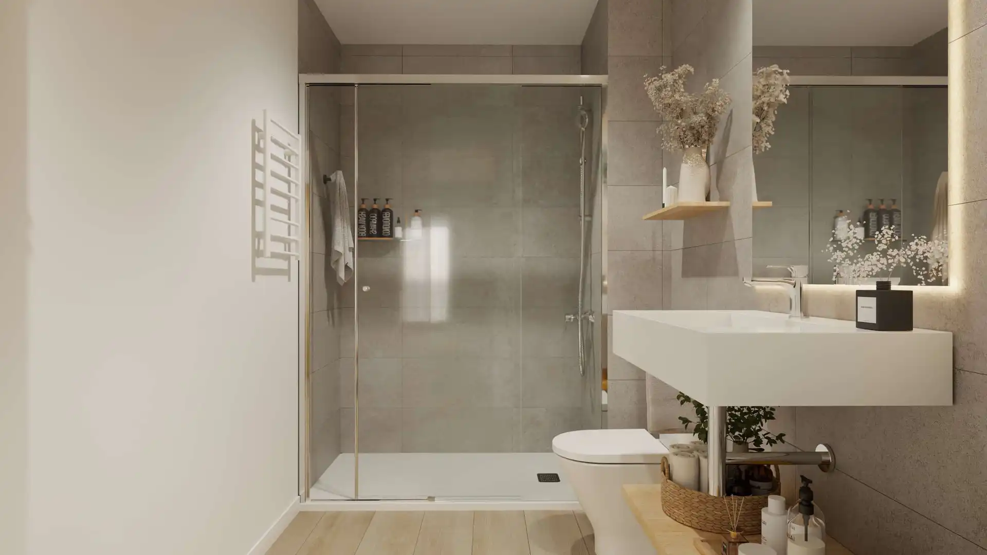 Badezimmer von Wohnung zum Verkauf in Lleida mit Klimaanlage, Heizung und Parkett