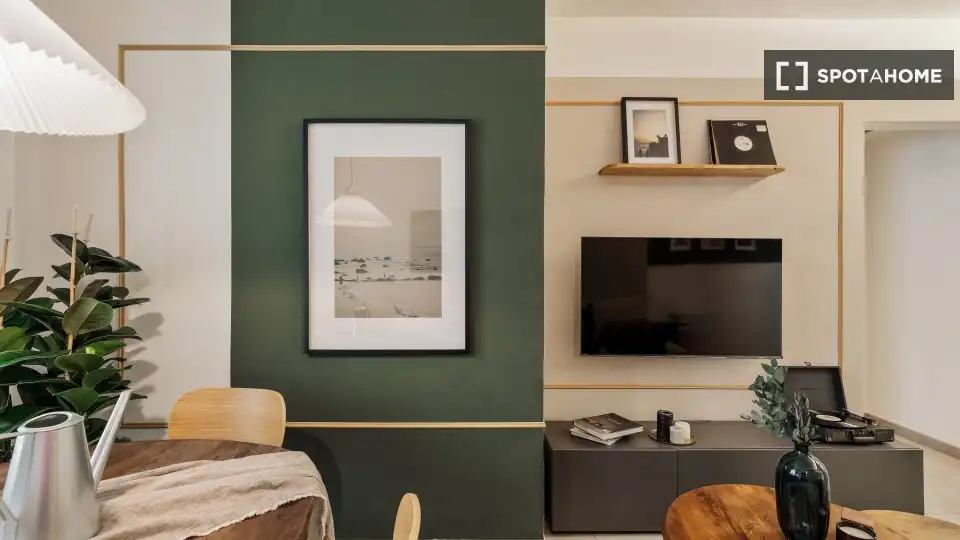 Sala de estar de Piso de alquiler en Barcelona con Aire acondicionado, Calefacción y Amueblado
