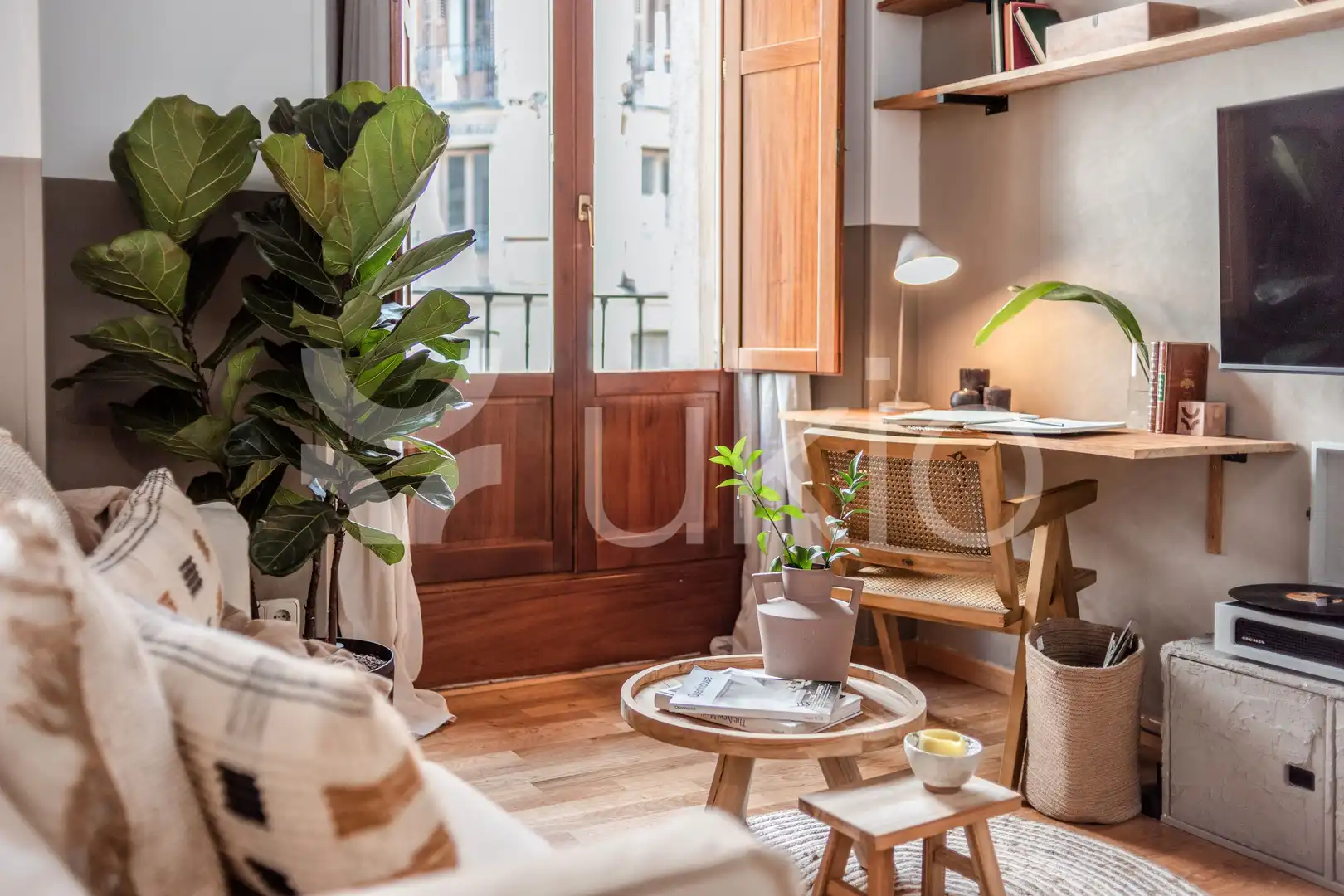 Sala de estar de Apartamento de alquiler en Madrid con Aire acondicionado, Calefacción y Amueblado