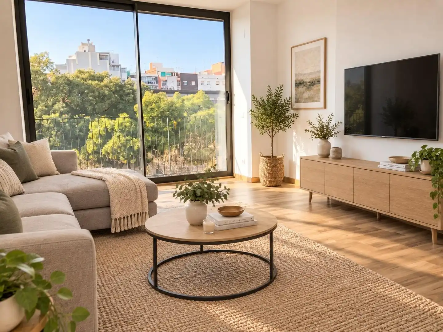 Sala de estar de Piso en venta en L'Hospitalet de Llobregat con Aire acondicionado, Calefacción y Jardín privado