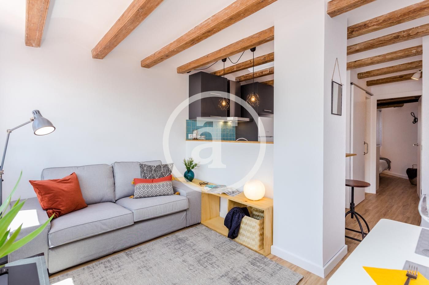 Living room of Attic to rent in  Barcelona Capital  with Heating, Furnished and Oven