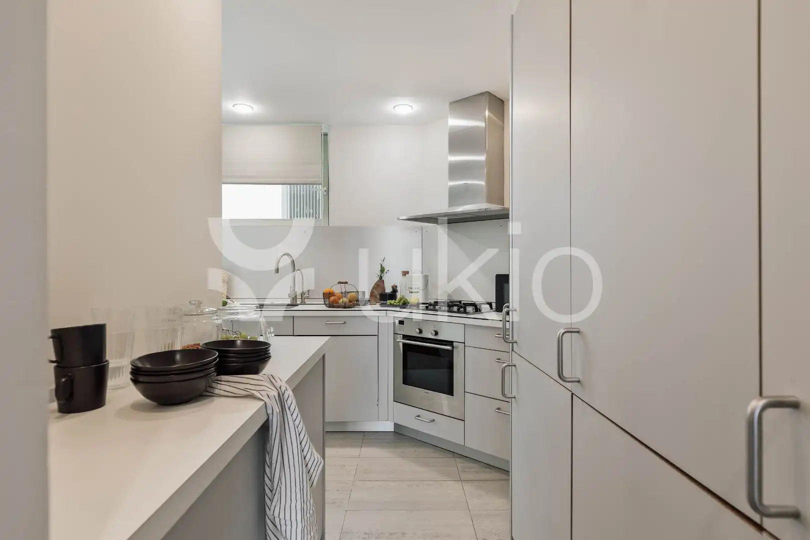 Cocina de Apartamento de alquiler en Barcelona con Aire acondicionado, Calefacción y Terraza