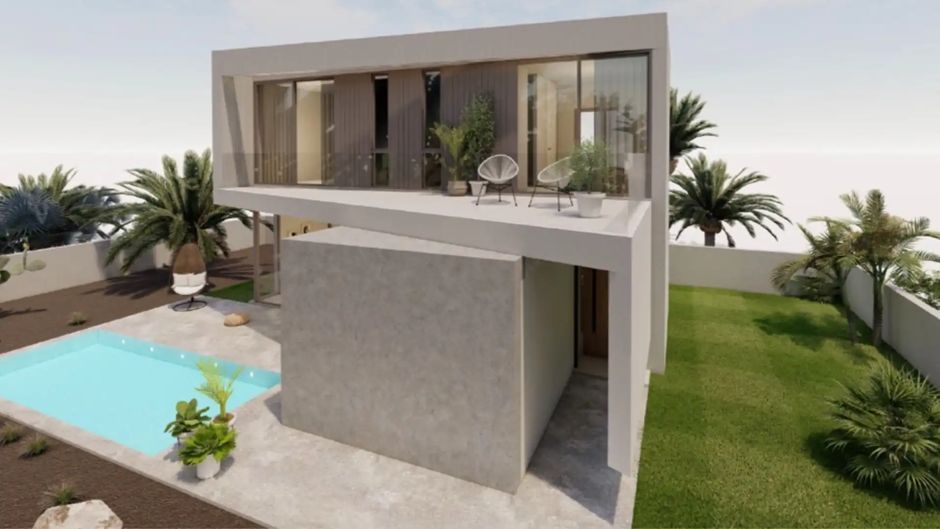 Vista exterior de Casa o xalet en venda en Tías amb Jardí privat, Terrassa i Piscina