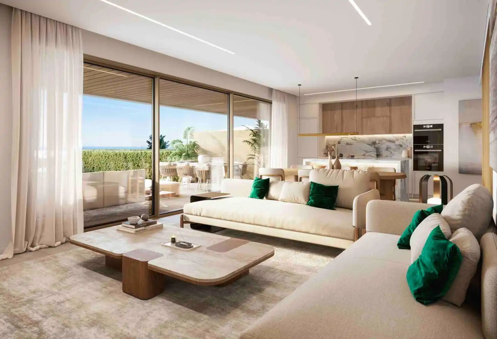 Sala de estar de Apartamento en venta en Estepona con Terraza