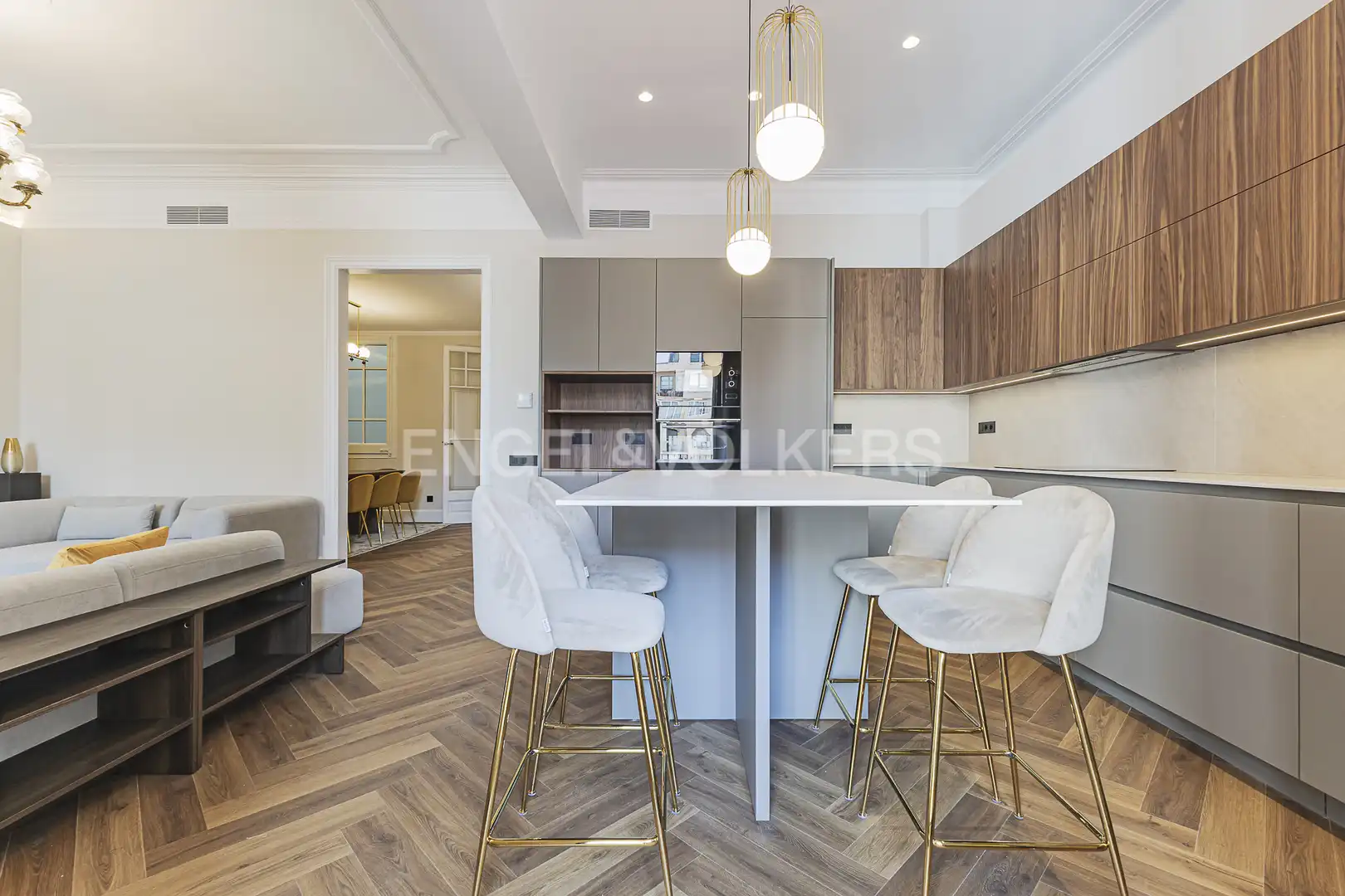 Cocina de Piso de alquiler en Barcelona con Aire acondicionado, Calefacción y Parquet