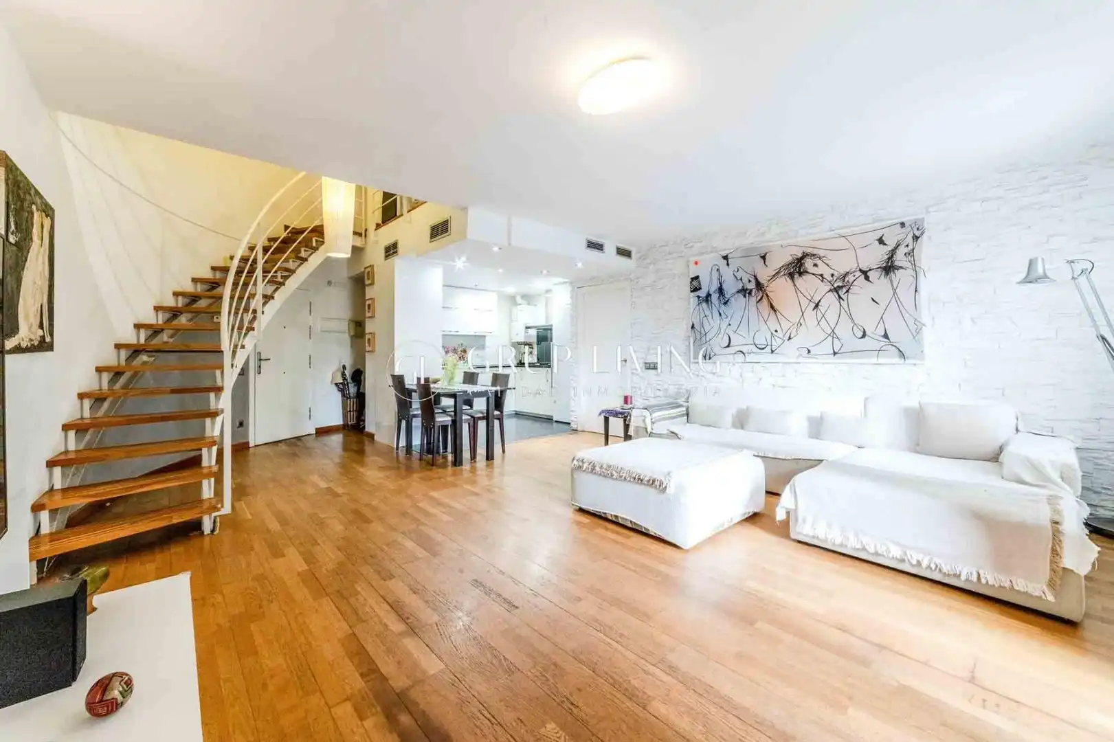 Wohnzimmer von Wohnung zum Verkauf in Sitges mit Klimaanlage, Heizung und Privatgarten