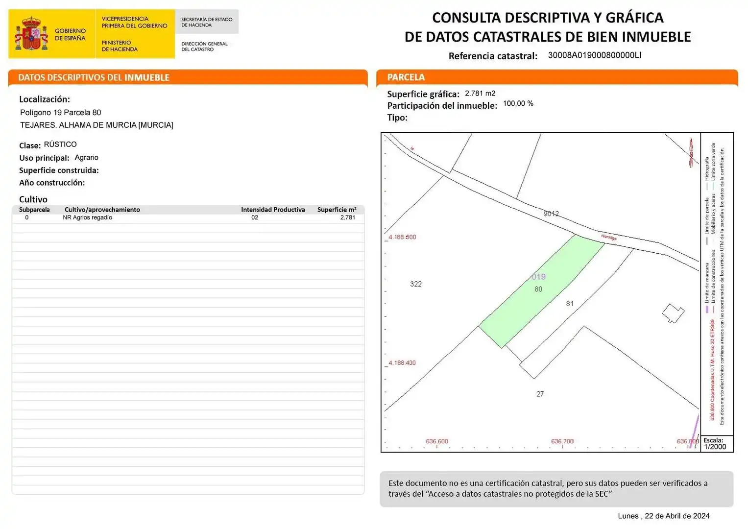 Terreny residencial en venda a Alhama de Murcia ciudad, imagen 4