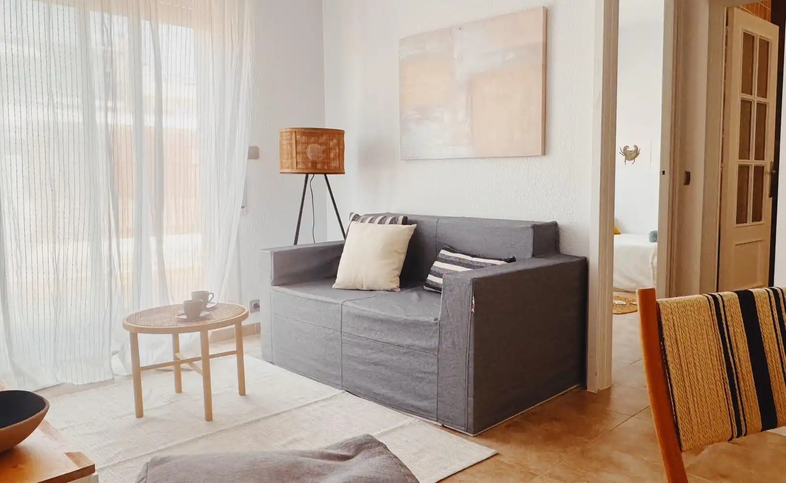 Wohnzimmer von Dachboden zum Verkauf in Canet de Mar mit Klimaanlage, Heizung und Terrasse